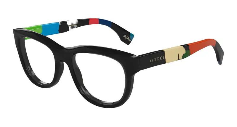 Gucci Uomo GG1751O 002 Montature da vista Acetato Nero Trasparente Squadrata