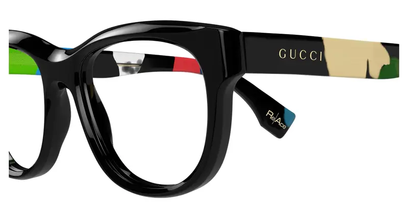 Gucci Uomo GG1751O 002 Montature da vista Acetato Nero Trasparente Squadrata miniatura 2