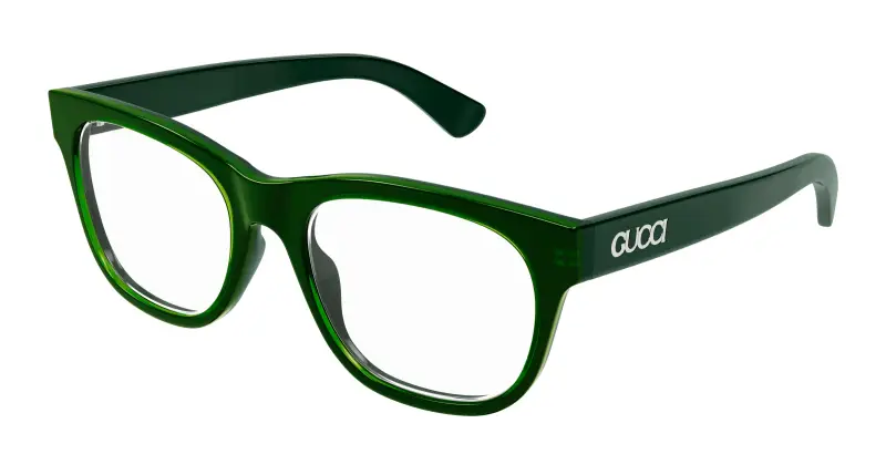Uomo GG1796O 004 Montature da vista Acetato Verde Trasparente Squadrata