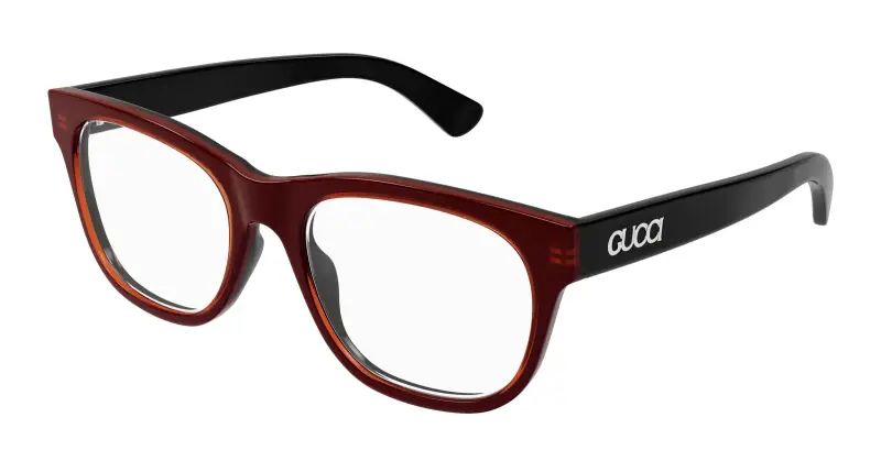 Uomo GG1796O 007 Montature da vista Acetato Nero Trasparente Squadrata