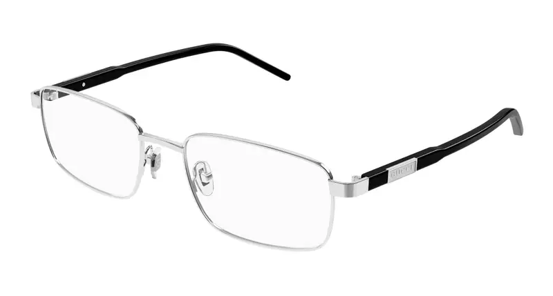 Gucci Uomo GG1801O 001 Montature da vista Metallo Argento Trasparente Squadrata