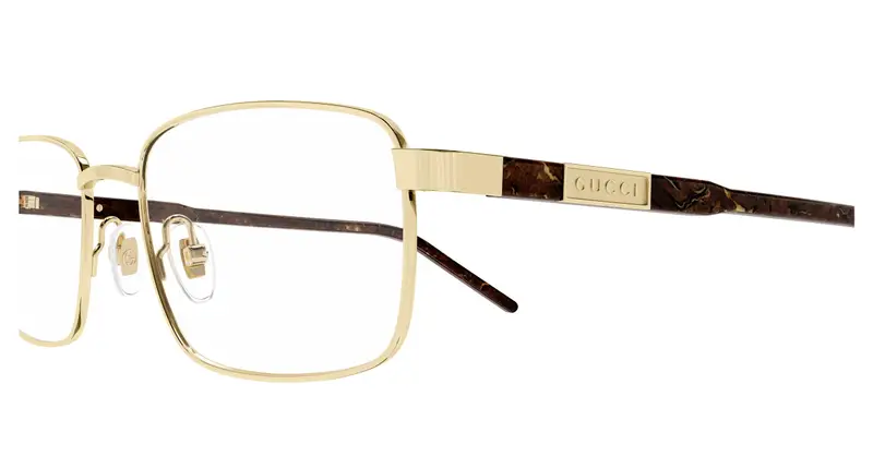 Gucci Uomo GG1801O 003 Montature da vista Metallo Oro Trasparente Squadrata miniatura 2