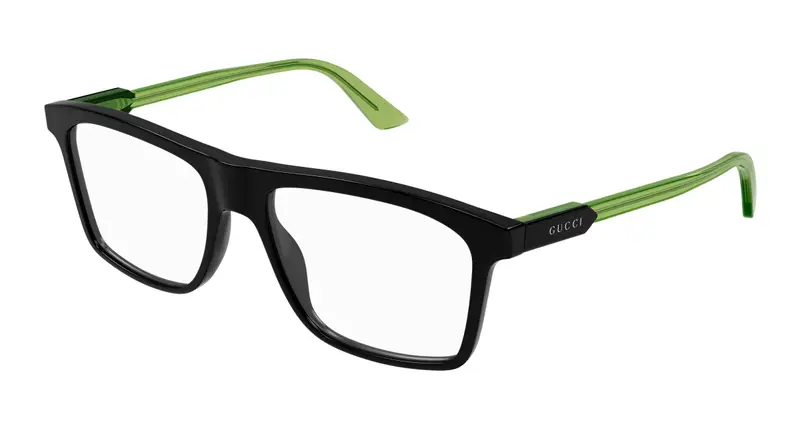 Gucci Uomo GG1820O 003 Montature da vista Acetato Nero Trasparente Squadrata
