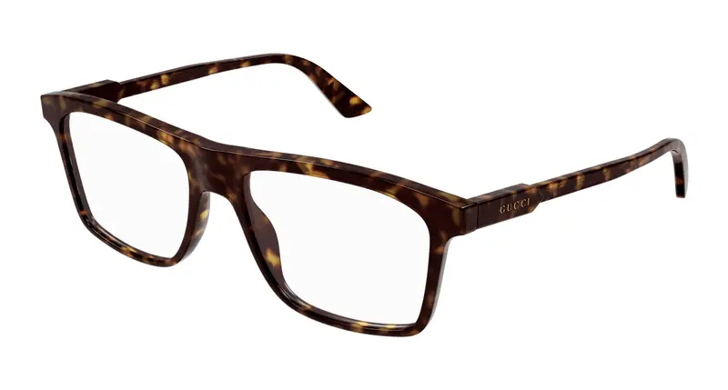 Gucci Uomo GG1820O 005 Montature da vista Acetato Havana Trasparente Squadrata