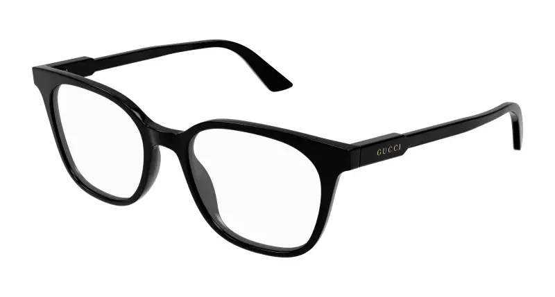 Uomo GG1821O 001 Montature da vista Acetato Nero Trasparente Rotonda