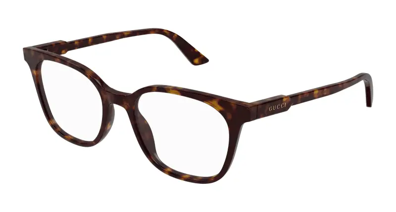 Uomo GG1821O 002 Montature da vista Acetato Havana Trasparente Rotonda