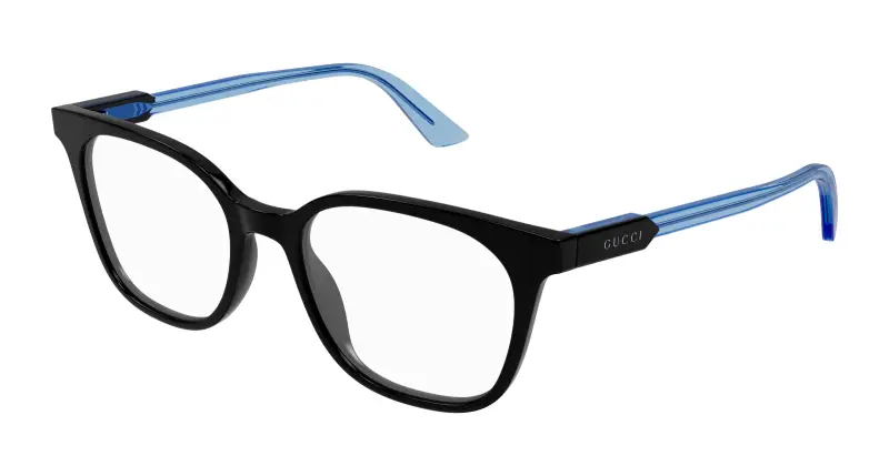 Uomo GG1821O 003 Montature da vista Acetato Nero Trasparente Rotonda