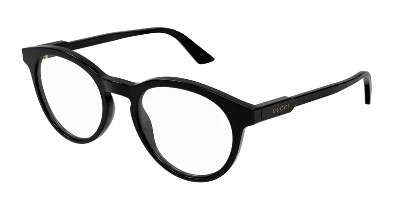 Gucci Uomo GG1822O 001 Montature da vista Acetato Nero Trasparente Rotonda