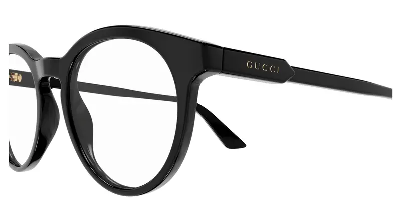 Gucci Uomo GG1822O 001 Montature da vista Acetato Nero Trasparente Rotonda miniatura 2