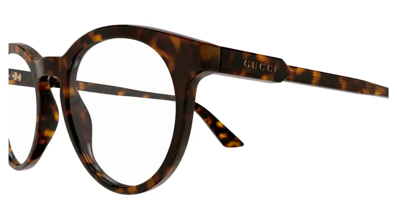 Gucci Uomo GG1822O 002 Montature da vista Acetato Havana Trasparente Rotonda miniatura 2