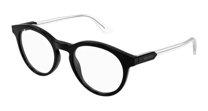 Uomo GG1822O 003 Montature da vista Acetato Nero Trasparente Rotonda