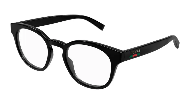 Gucci Uomo GG1859O 001 Montature da vista Iniettato Nero Trasparente Rotonda