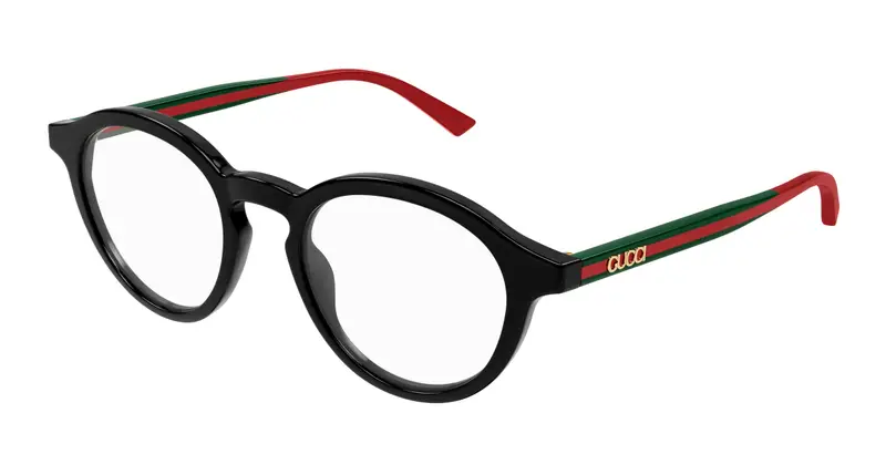 Gucci Uomo GG1871O 001 Montature da vista Acetato Nero Trasparente Rotonda