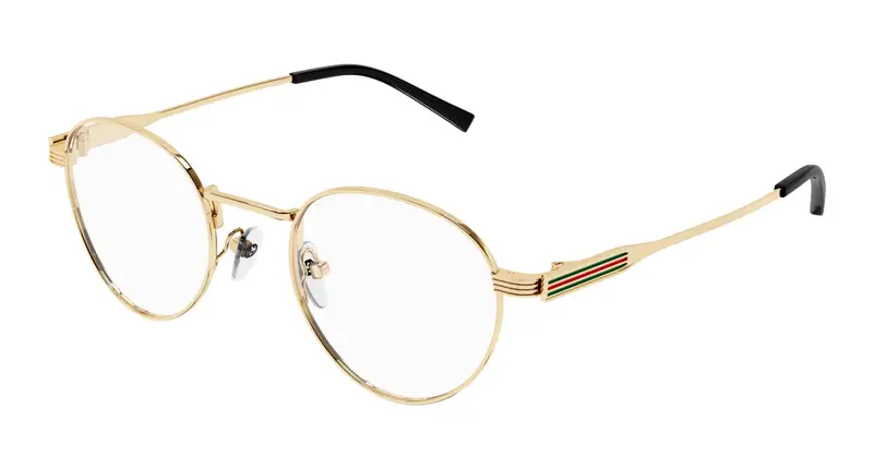 Gucci Uomo GG1877O 001 Montature da vista Metallo Oro Trasparente Rotonda