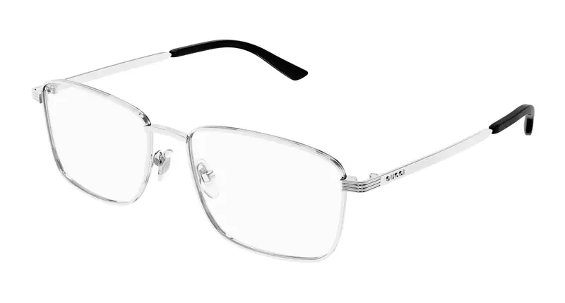 Gucci Uomo GG1882O 001 Montature da vista Metallo Argento Trasparente Squadrata