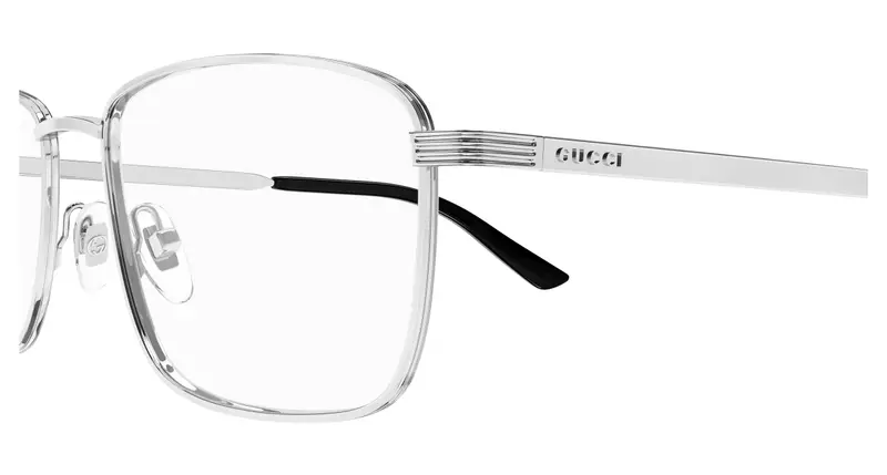 Gucci Uomo GG1882O 001 Montature da vista Metallo Argento Trasparente Squadrata miniatura 2