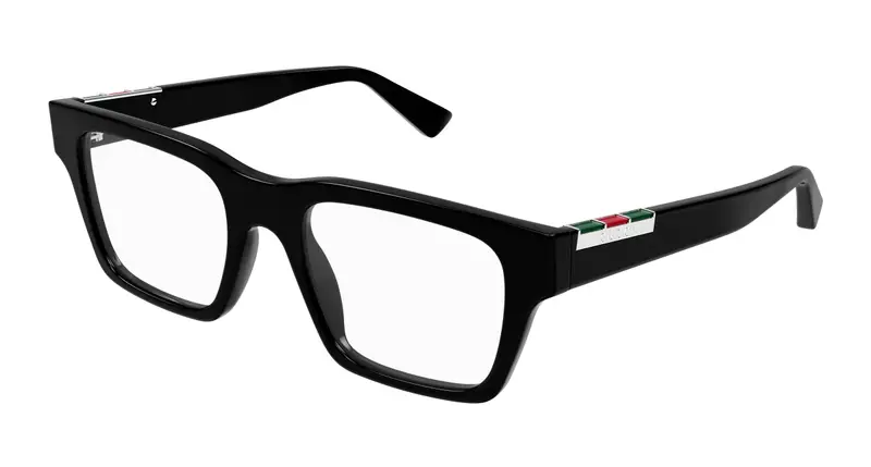 Gucci Uomo GG1889O 005 Montature da vista Acetato Nero Trasparente Squadrata