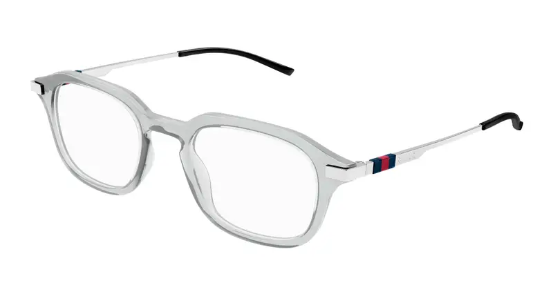 Gucci Uomo GG1891O 003 Montature da vista Acetato Grigio Trasparente Squadrata