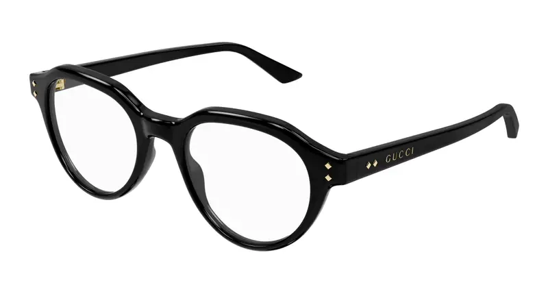 Gucci Uomo GG1894O 001 Montature da vista Acetato Nero Trasparente Rotonda