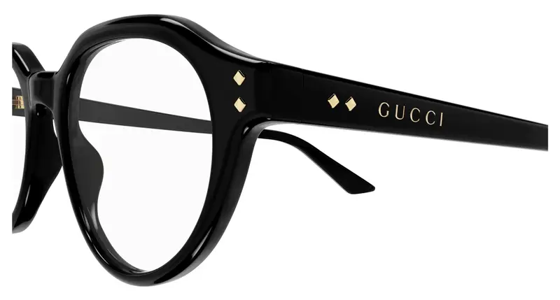Gucci Uomo GG1894O 001 Montature da vista Acetato Nero Trasparente Rotonda miniatura 2