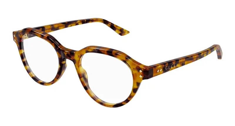 Gucci Uomo GG1894O 002 Montature da vista Acetato Havana Trasparente Rotonda