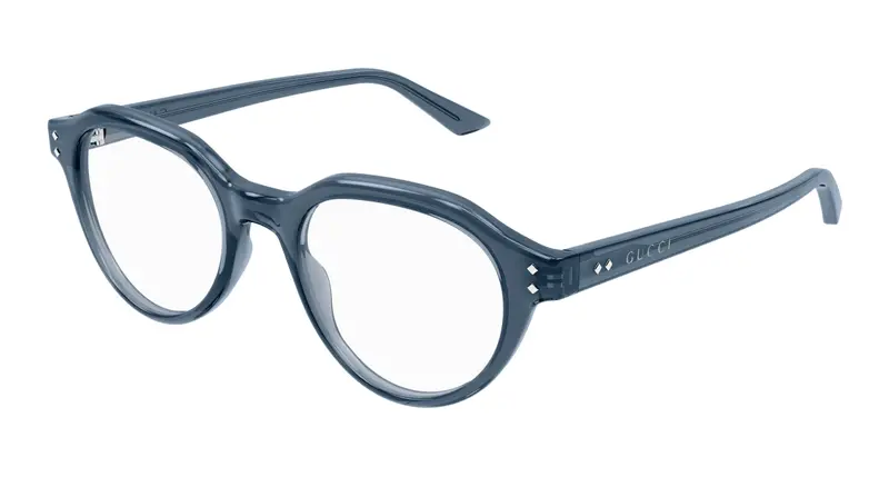 Gucci Uomo GG1894O 003 Montature da vista Acetato Blu Trasparente Rotonda