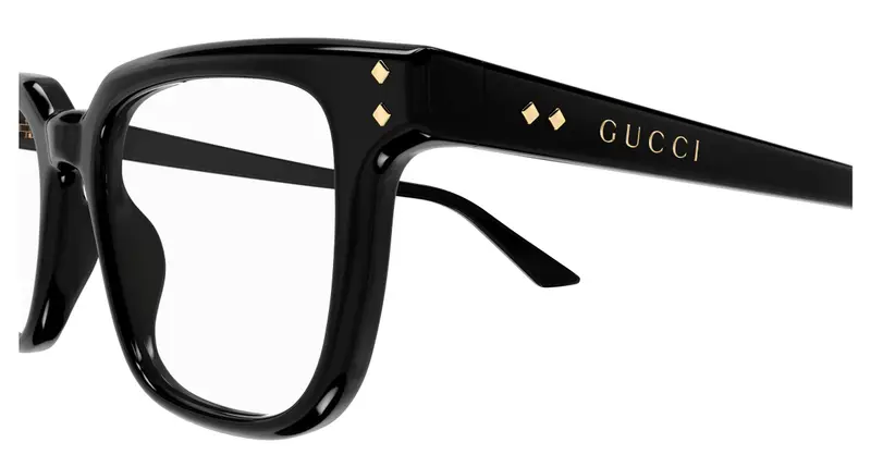 Gucci Uomo GG1895O 001 Montature da vista Acetato Nero Trasparente Squadrata miniatura 2
