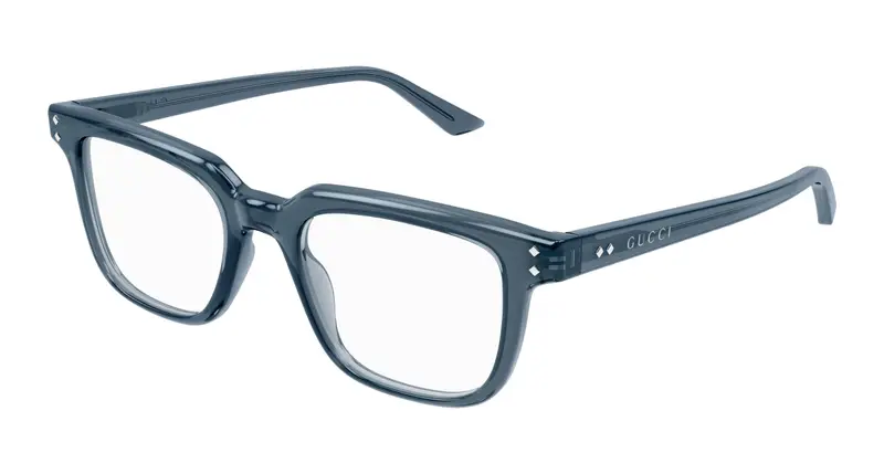 Gucci Uomo GG1895O 003 Montature da vista Acetato Blu Trasparente Squadrata
