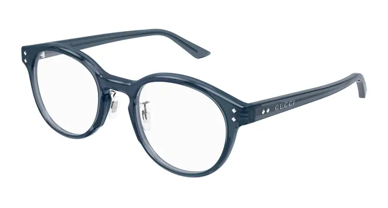 Gucci Uomo GG1898OA 003 Montature da vista Acetato Blu Trasparente Rotonda