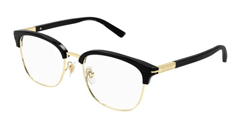 Uomo GG1901OA 001 Montature da vista Acetato Nero Trasparente Rotonda