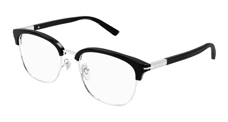 Uomo GG1901OA 002 Montature da vista Acetato Nero Trasparente Rotonda