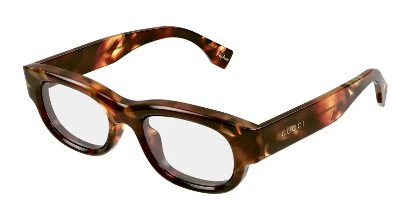 Uomo GG1910O 001 Montature da vista Acetato Havana Trasparente Squadrata