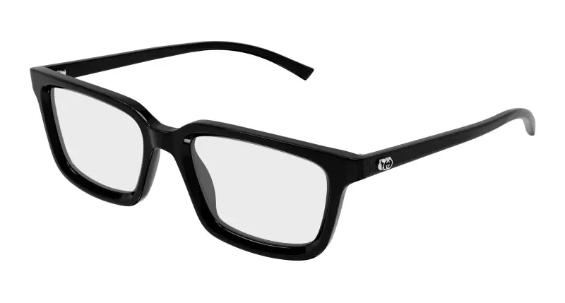 Uomo GG1947O 001 Montature da vista Acetato Nero Trasparente Squadrata