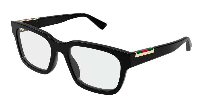 Uomo GG1961O 001 Montature da vista Acetato Nero Trasparente Squadrata