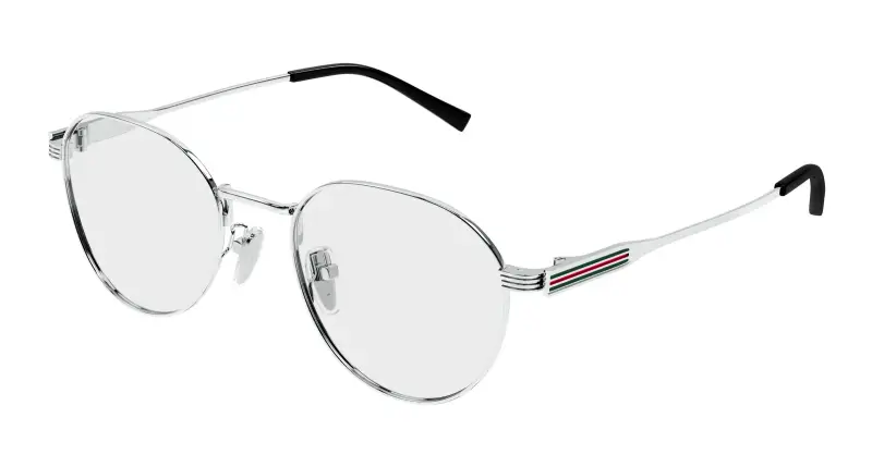 Uomo GG1993OK 001 Montature da vista Metallo Argento Trasparente Rotonda