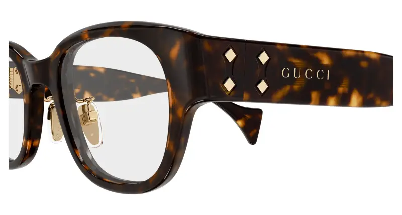 Uomo GG2001OJ 002 Montature da vista Acetato Havana Trasparente Rotonda miniatura 3