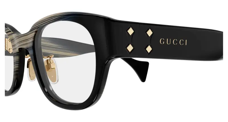 Uomo GG2001OJ 003 Montature da vista Acetato Nero Trasparente Rotonda miniatura 3