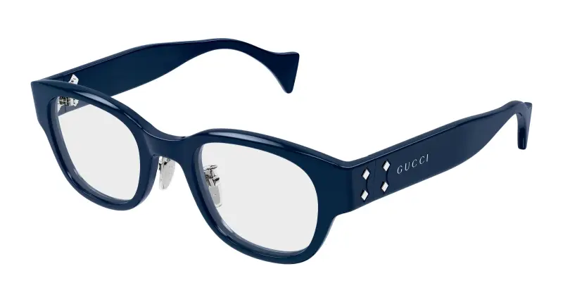 Uomo GG2001OJ 004 Montature da vista Acetato Blu Trasparente Rotonda