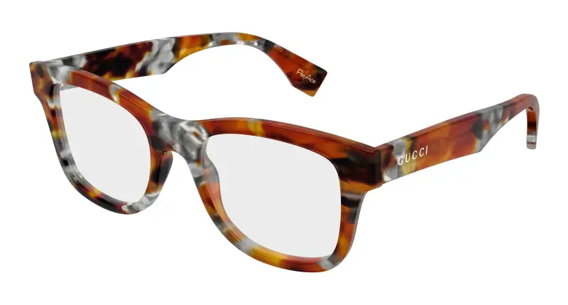 Uomo GG2010O 001 Montature da vista Acetato Havana Trasparente Squadrata