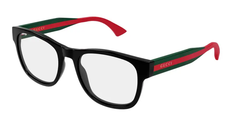 Uomo Gucci GG0004ONN 001 Montature da vista Acetato Nero Trasparente Squadrata
