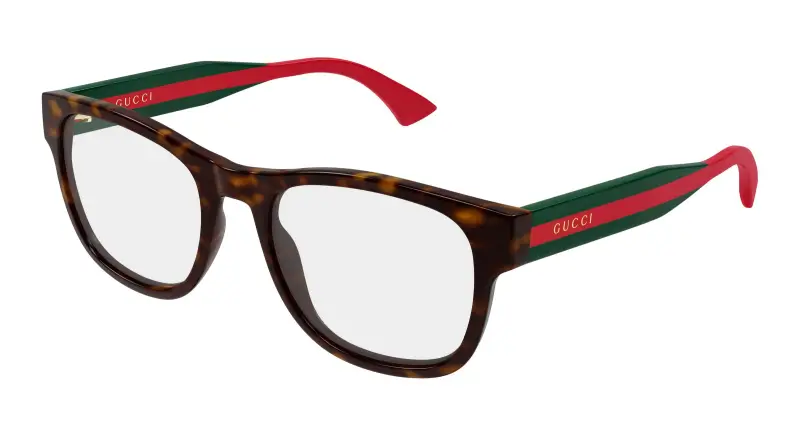 Uomo Gucci GG0004ONN 002 Montature da vista Acetato Havana Trasparente Squadrata