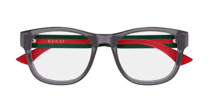 Uomo Gucci GG0004ONN 003 Montature da vista Acetato Grigio Trasparente Squadrata miniatura 2