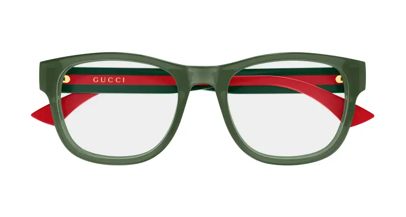 Uomo Gucci GG0004ONN 004 Montature da vista Acetato Verde Trasparente Squadrata miniatura 2