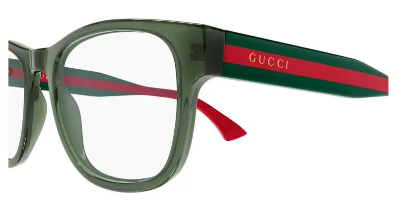 Uomo Gucci GG0004ONN 004 Montature da vista Acetato Verde Trasparente Squadrata miniatura 3