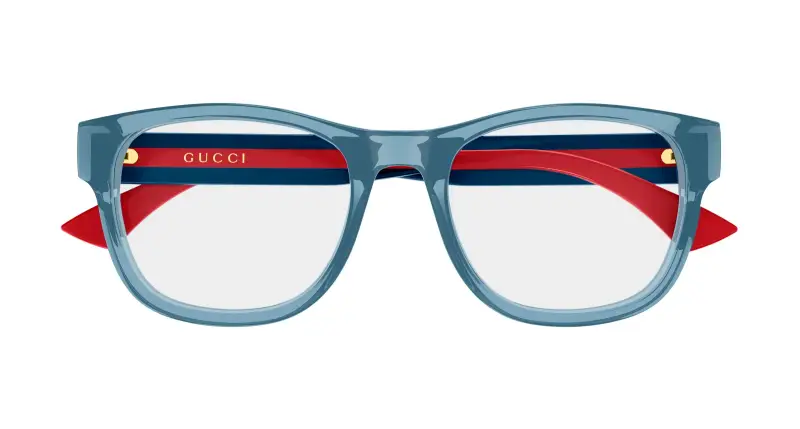 Uomo Gucci GG0004ONN 005 Montature da vista Acetato Blu Trasparente Squadrata miniatura 2