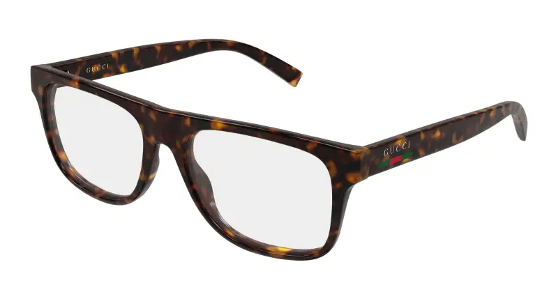 Uomo Gucci GG1117ON 002 Montature da vista Iniettato Havana Trasparente Squadrata