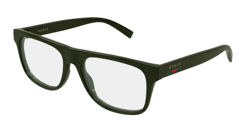Uomo Gucci GG1117ON 004 Montature da vista Iniettato Verde Trasparente Squadrata