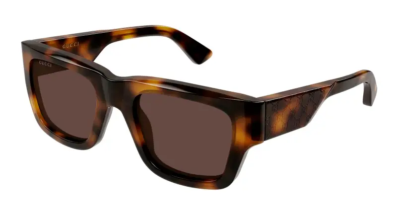 Uomo Gucci GG1668S 008 Occhiali da sole Acetato Havana Marrone Squadrata