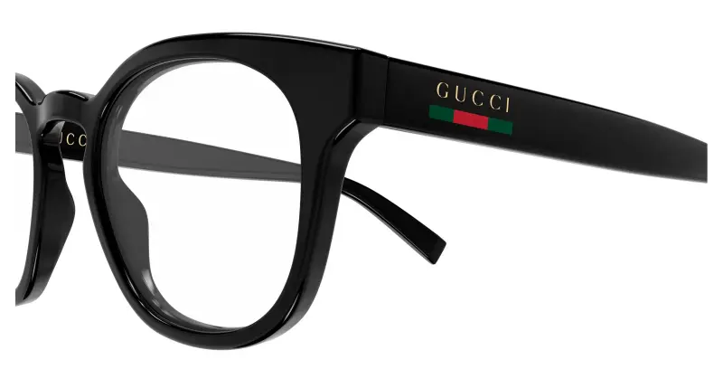 Uomo Gucci GG1859O 004 Montature da vista Iniettato Nero Trasparente Rotonda miniatura 3