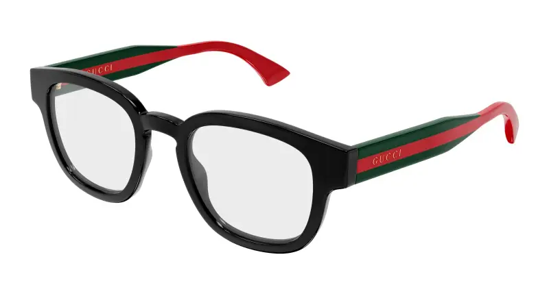 Uomo Gucci GG1992O 005 Montature da vista Acetato Nero Trasparente Rotonda